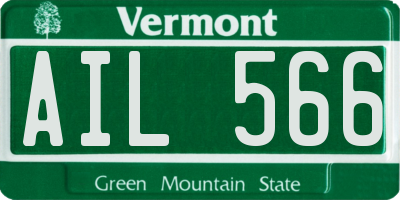VT license plate AIL566