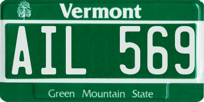 VT license plate AIL569