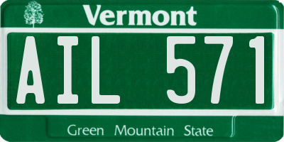 VT license plate AIL571