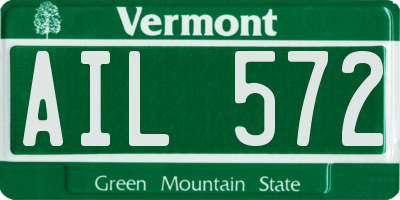 VT license plate AIL572