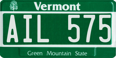 VT license plate AIL575