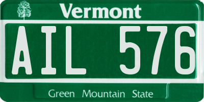 VT license plate AIL576