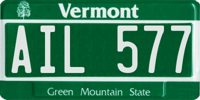 VT license plate AIL577