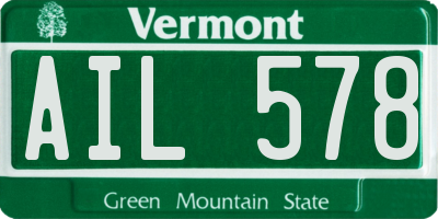 VT license plate AIL578