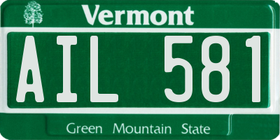 VT license plate AIL581