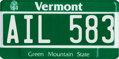 VT license plate AIL583
