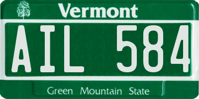 VT license plate AIL584