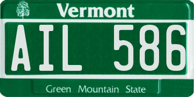 VT license plate AIL586