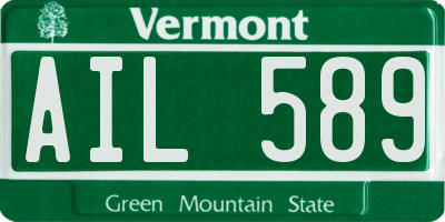 VT license plate AIL589