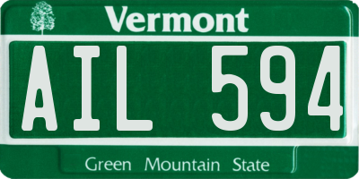 VT license plate AIL594