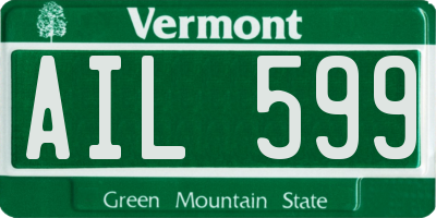 VT license plate AIL599