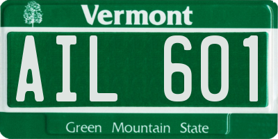 VT license plate AIL601