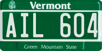 VT license plate AIL604