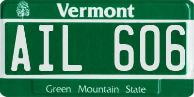 VT license plate AIL606