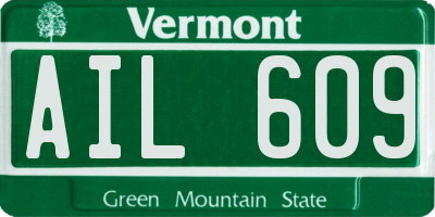 VT license plate AIL609