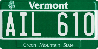 VT license plate AIL610