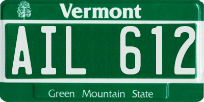VT license plate AIL612