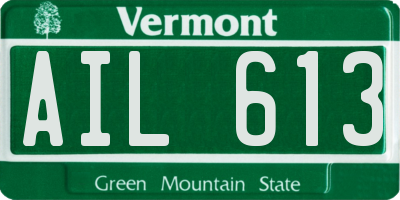 VT license plate AIL613