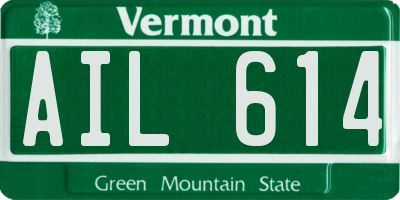 VT license plate AIL614