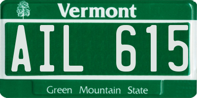 VT license plate AIL615