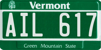 VT license plate AIL617