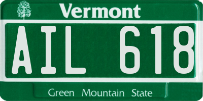 VT license plate AIL618