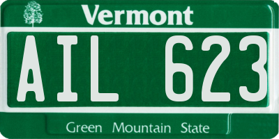 VT license plate AIL623