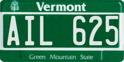 VT license plate AIL625