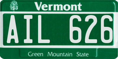 VT license plate AIL626