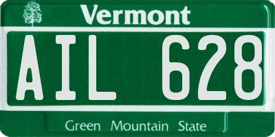 VT license plate AIL628