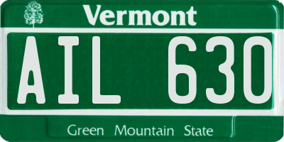 VT license plate AIL630