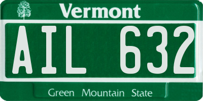 VT license plate AIL632