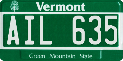 VT license plate AIL635