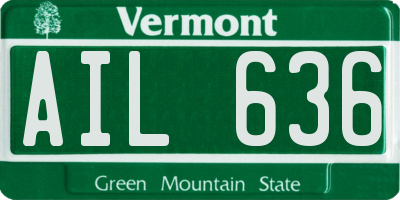 VT license plate AIL636