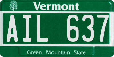 VT license plate AIL637