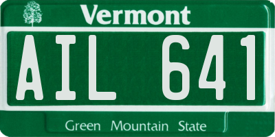 VT license plate AIL641