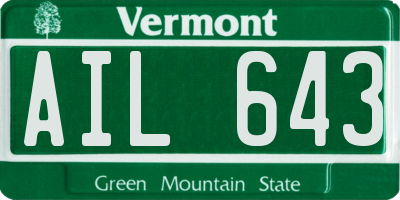 VT license plate AIL643