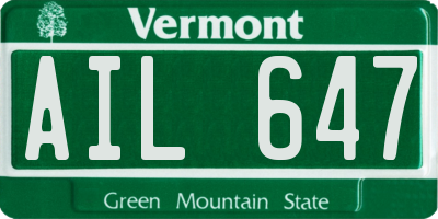 VT license plate AIL647