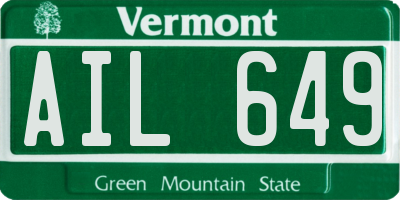 VT license plate AIL649