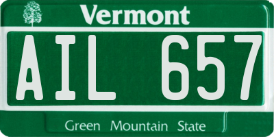 VT license plate AIL657