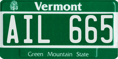 VT license plate AIL665