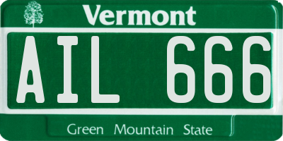 VT license plate AIL666