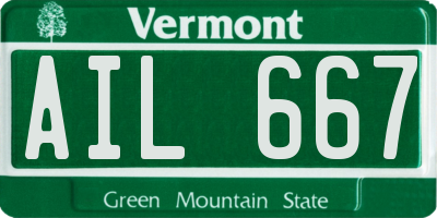 VT license plate AIL667