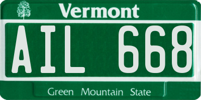 VT license plate AIL668