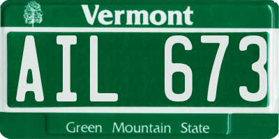 VT license plate AIL673