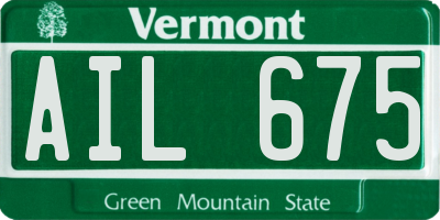 VT license plate AIL675