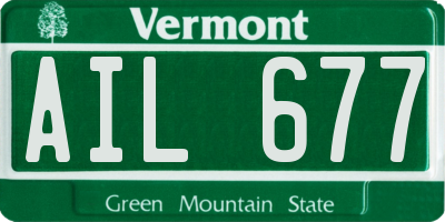 VT license plate AIL677
