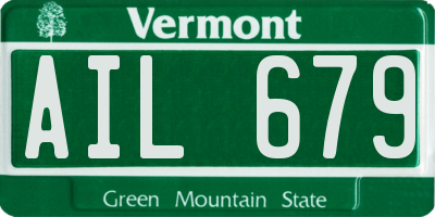 VT license plate AIL679