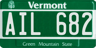 VT license plate AIL682