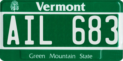 VT license plate AIL683